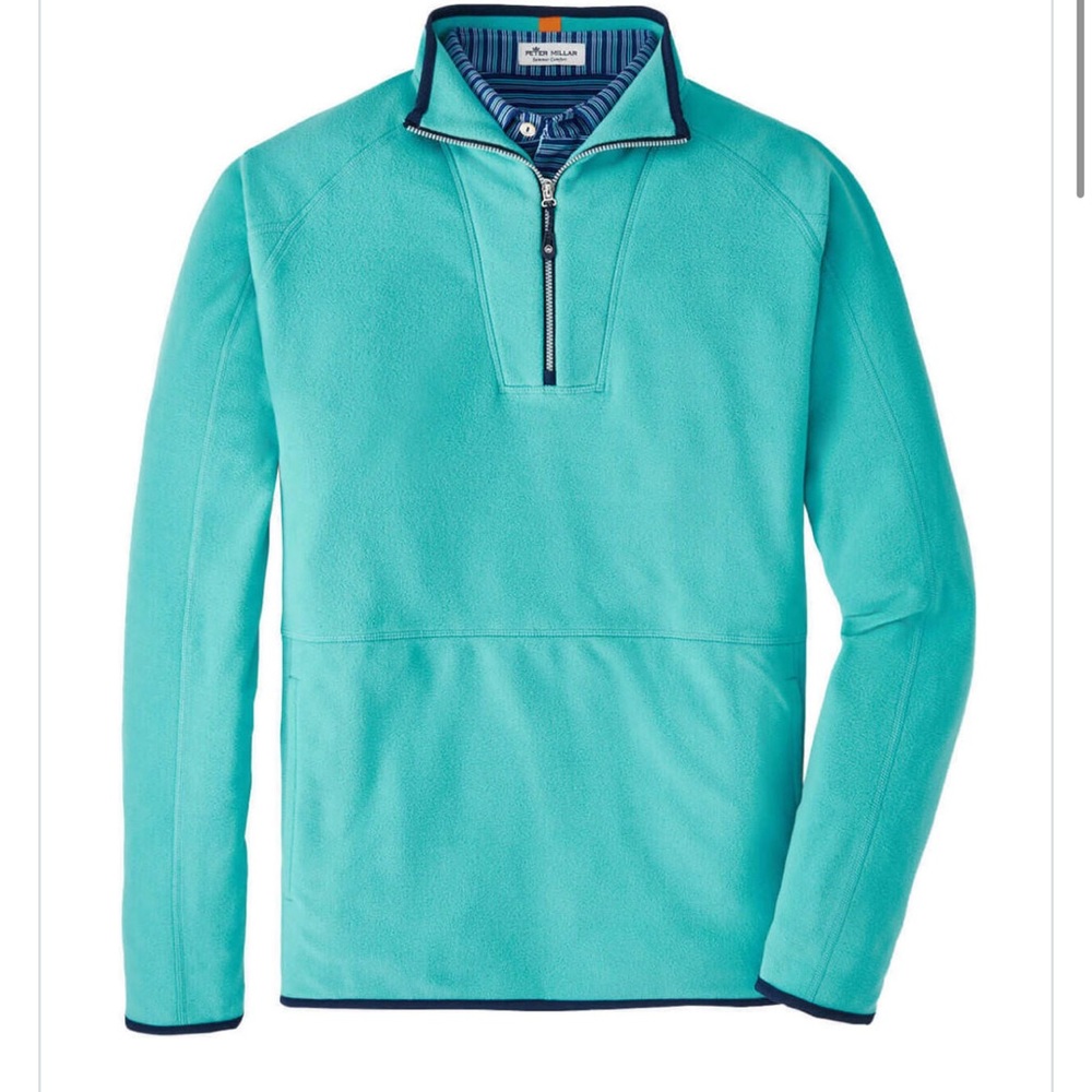 Peter Millar Men's Lily Pad Thermal Flow Micro Fleece Half-Zip - Picture 1 of 8